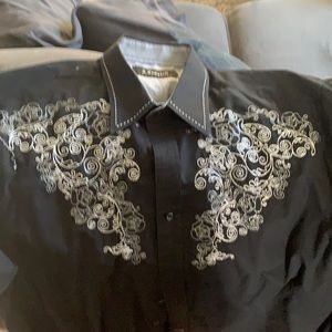 J Campbell shirt- black and white - size large